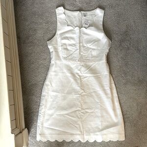 White J Crew Scalloped edge shift dress size 10